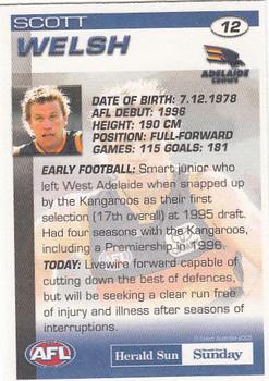 2005 Select Herald Sun AFL #12 Scott Welsh Back